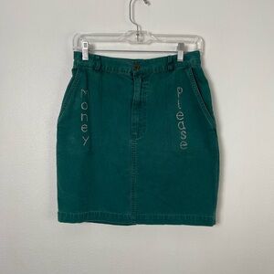 Teal Upcycled Gap Skirt Inspired by Parks and Recreation
